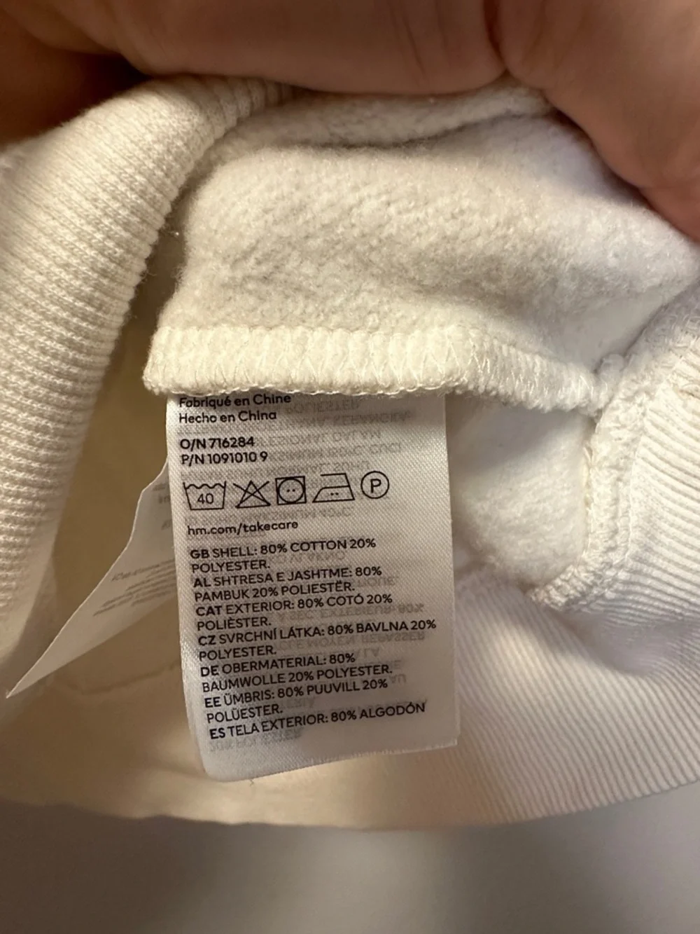 H&M Le Marais Paris Embroidered Oversized Crewneck Sweatshirt in Cream - Picture 10 of 10